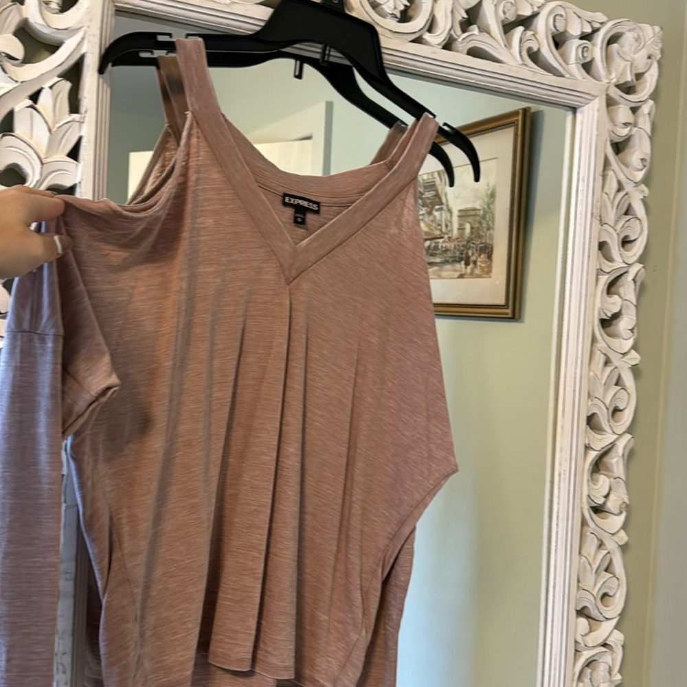 Express cold shoulder clay color long sleeve